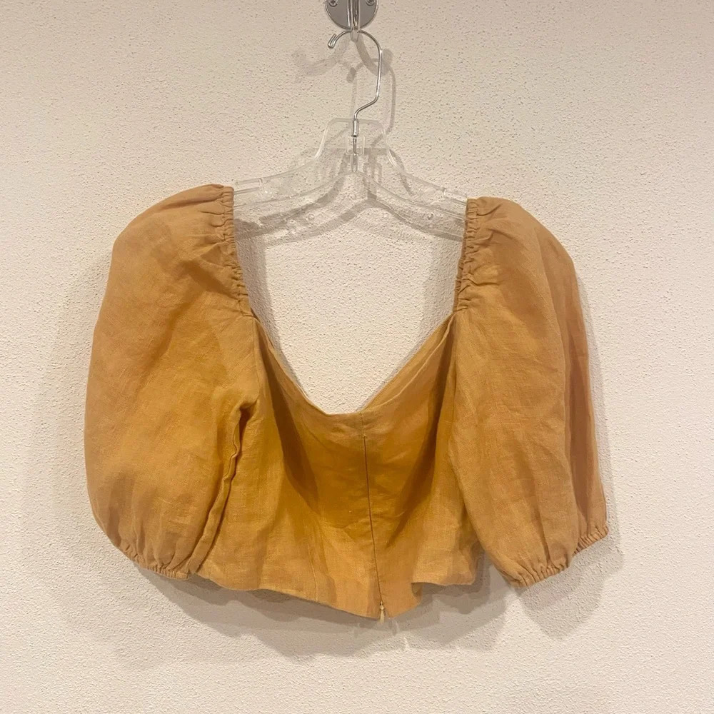 Carolina K Linen Margot Crop Top Size Small EUC - Picture 4 of 4